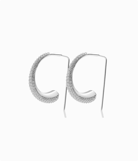 メタルシャイニーフックピアス（シルバー）