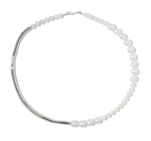 Nuance Link Choker Necklace Silver