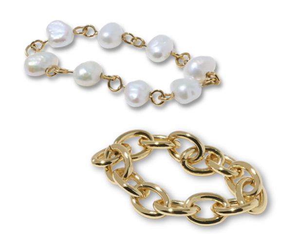 Dual Grace Ring Set Gold