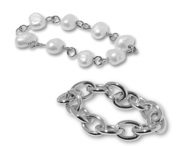 Dual Grace Ring Set Silver