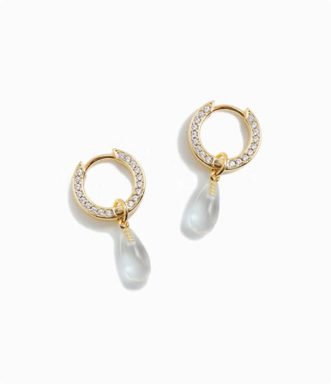 ドロップライトフープピアス