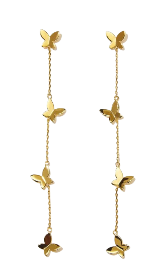 バタフライロングピアス