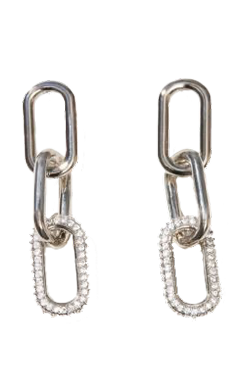 シルバーのチェーンリンクイヤリング