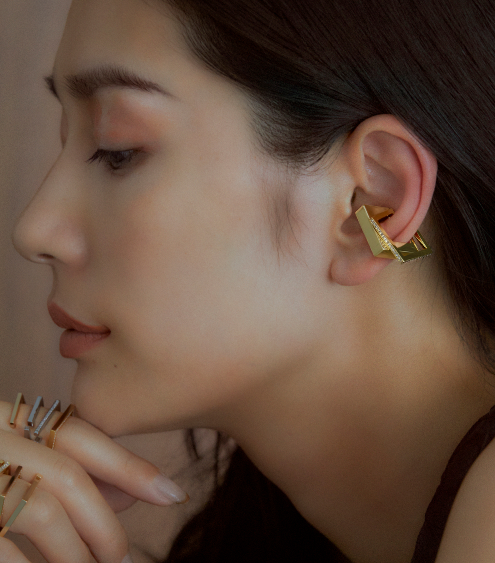 STRUCTURAL Wide Earcuff on model