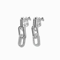 メタルシャイニーチェーンイヤリング(シルバー)